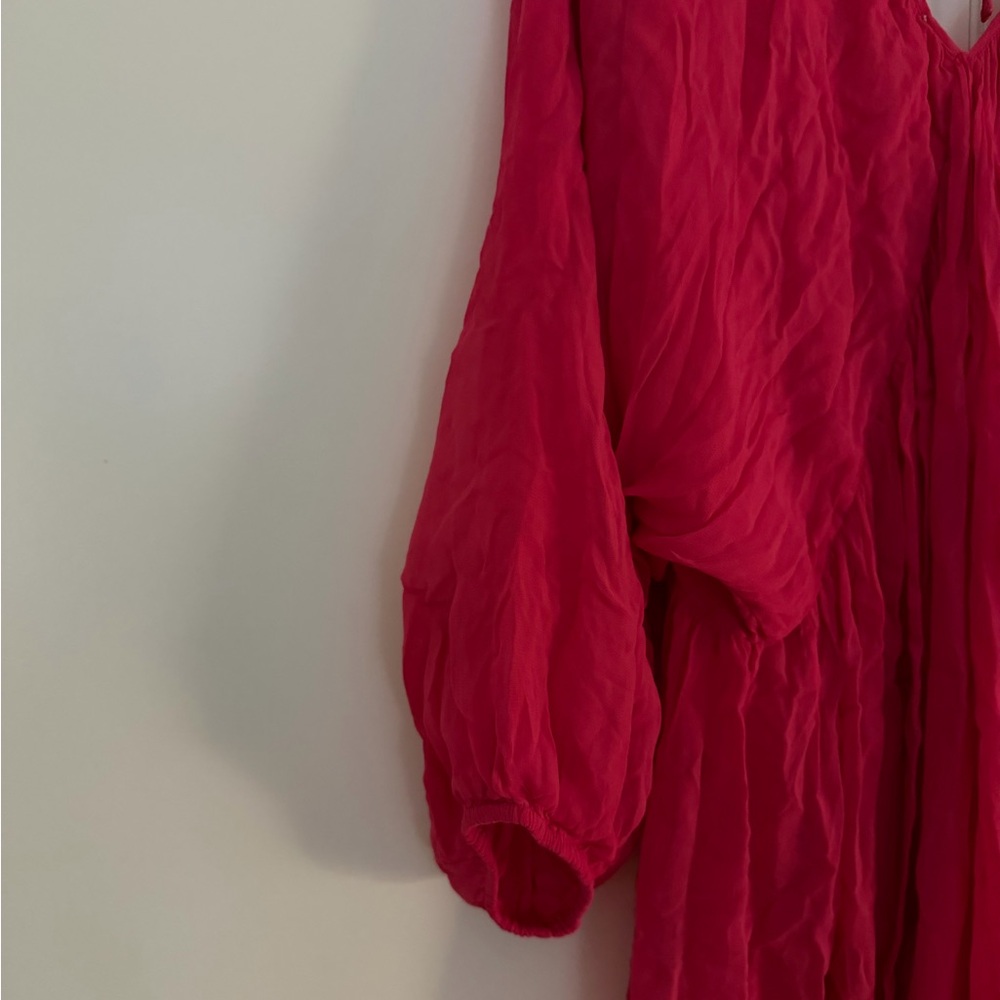 Anthropologie Fuchsia dress balloon v neck Let Me Be NWT - Picture 6 of 6